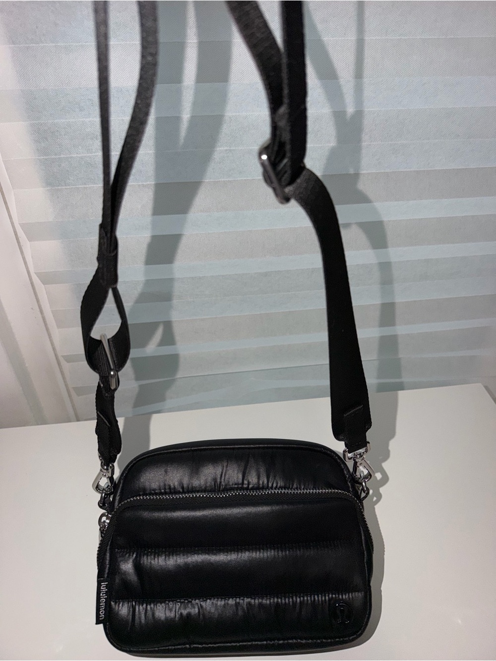 Lululemon Black Quilted Crossbody Bag with Adjustable Strap